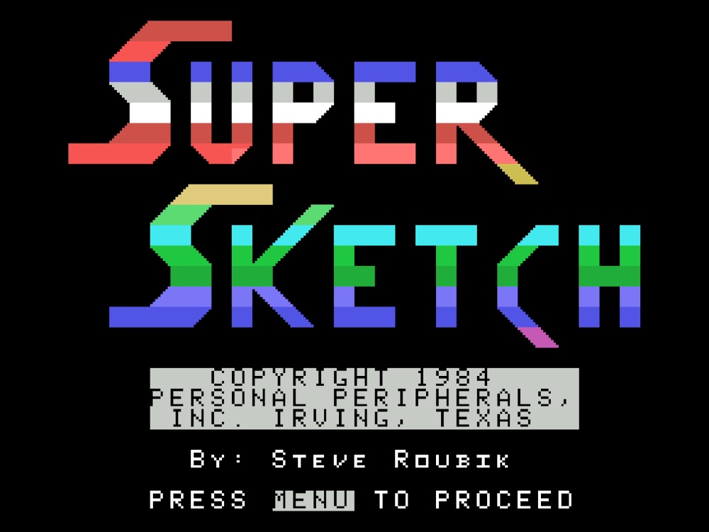 Title Screen of Super Sketch for Colecovision